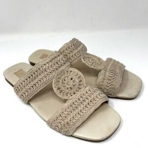 Vicenza boho weaved slip on sandals cream color us7 BoxD